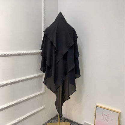 Muslim Women 3 Layer Long Khimar Nikah And Prayer Khimar #26H903