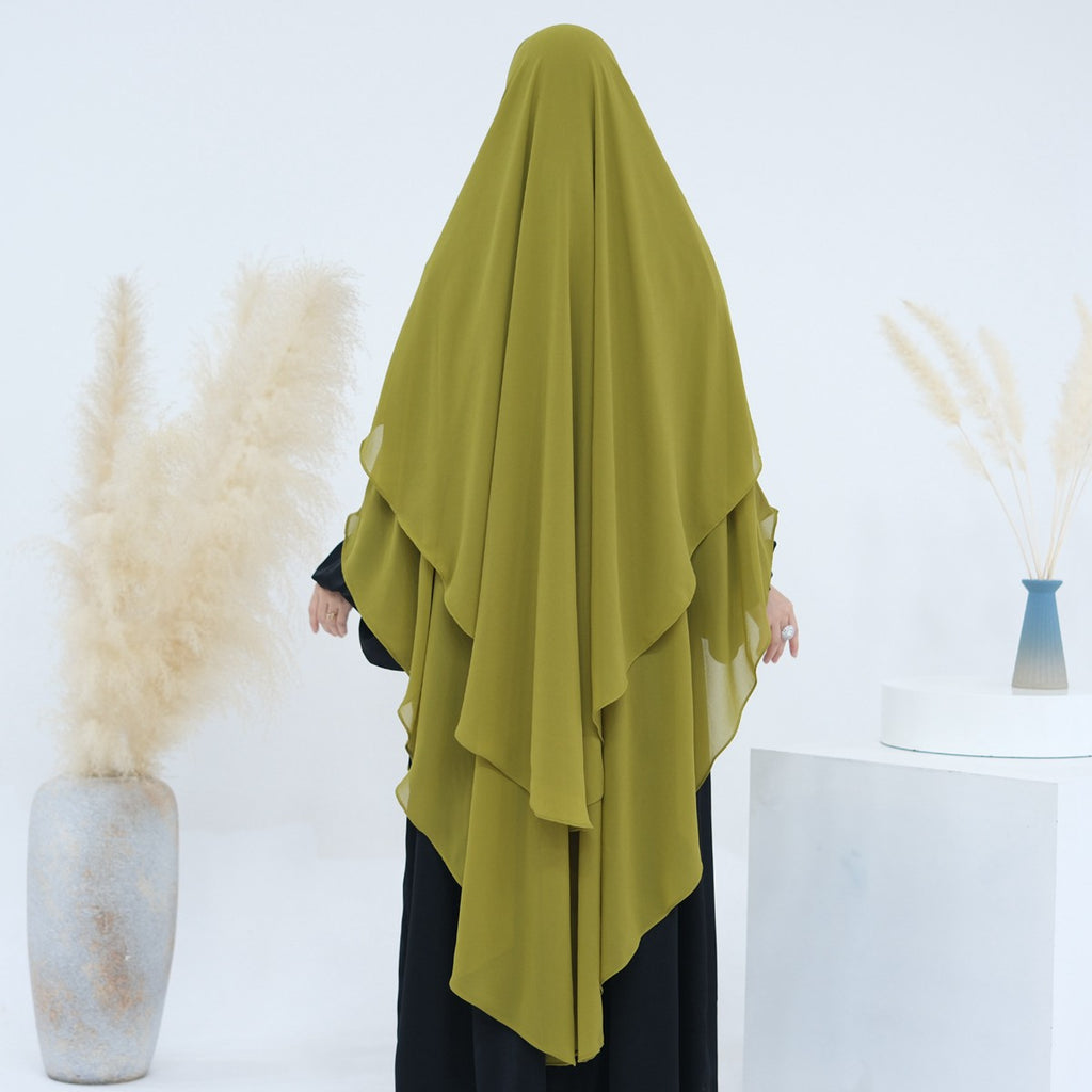 Muslim Women Extra Long Chiffon Khimar Full Length Nikah And Prayer Khimar #26H916
