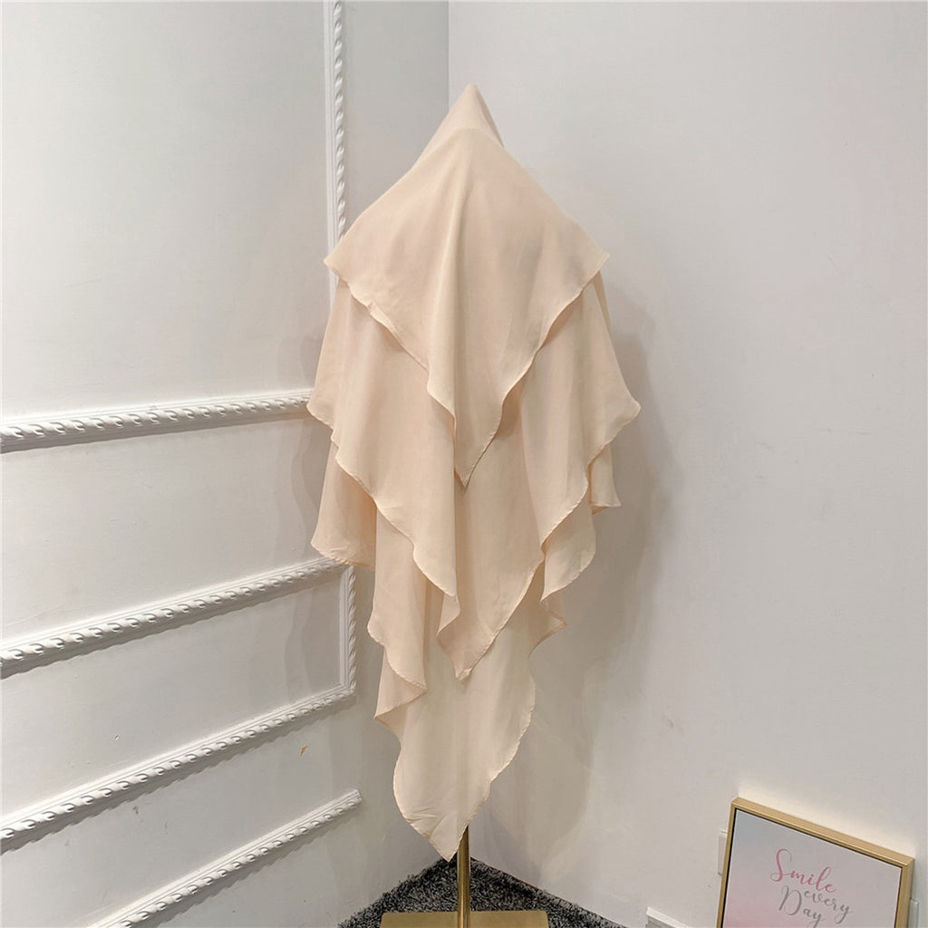 Muslim Women 3 Layer Long Khimar Nikah And Prayer Khimar #26H903