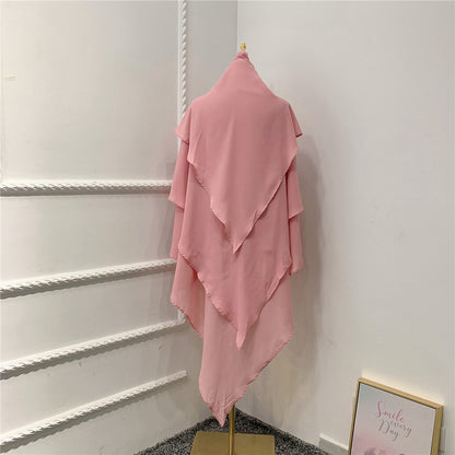 Muslim Women 3 Layer Long Khimar Nikah And Prayer Khimar #26H903