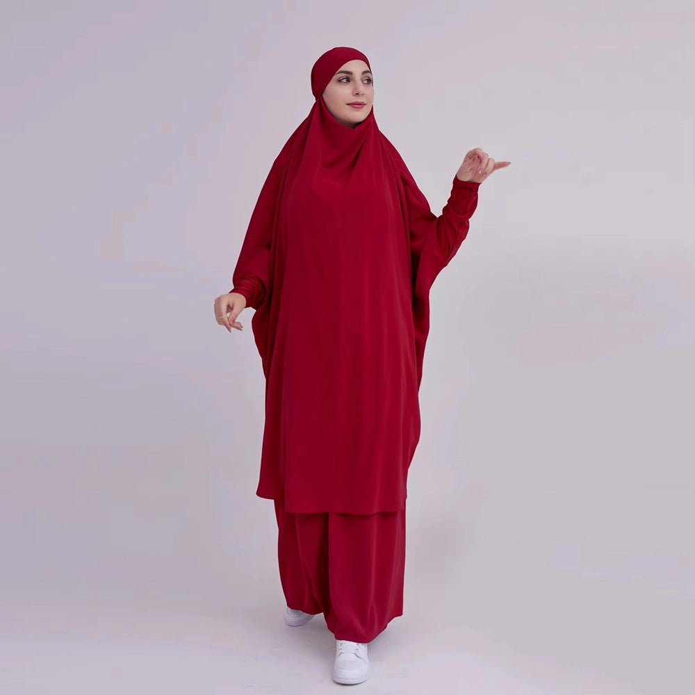 Ensemble 2 pièces Jilbab, robe de prière, abaya, haut et jupe #23423