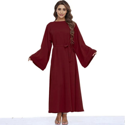 Robe Abaya classique unie de couleur unie pour femmes musulmanes