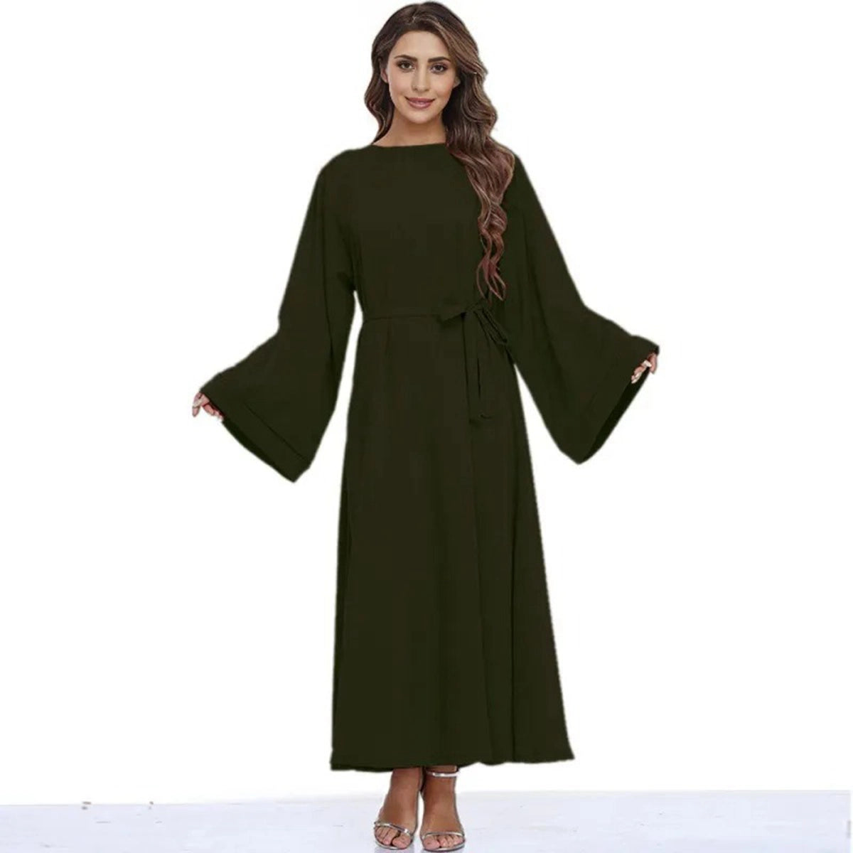Robe Abaya classique unie de couleur unie pour femmes musulmanes