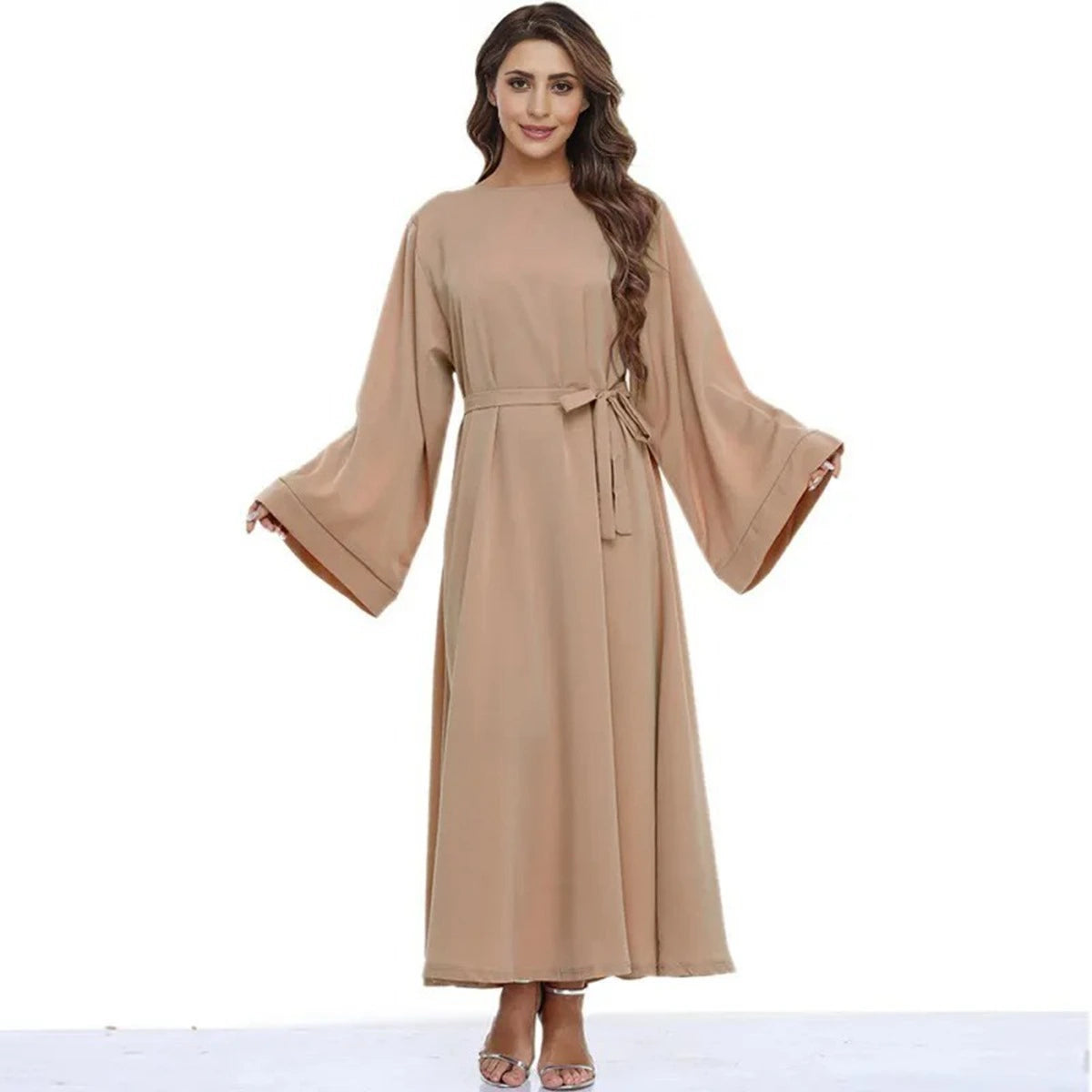 Robe Abaya classique unie de couleur unie pour femmes musulmanes
