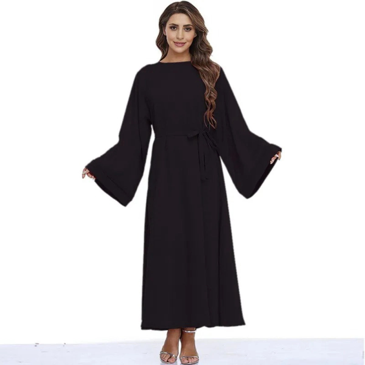 Robe Abaya classique unie de couleur unie pour femmes musulmanes