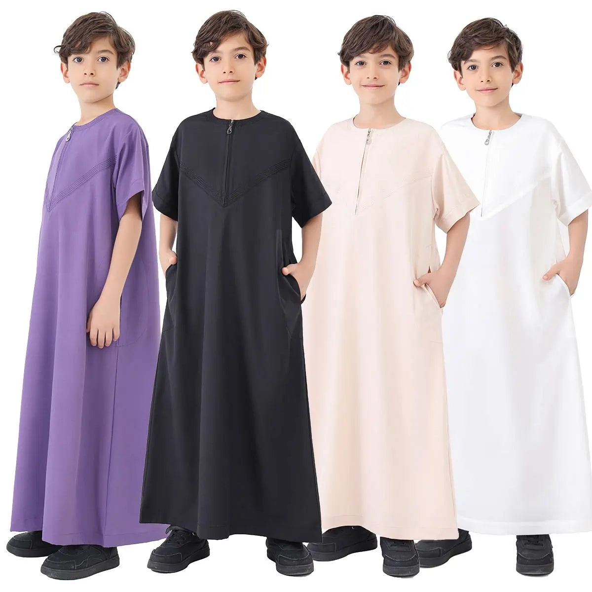 Short Sleeve Boy Thobe Middle East Arab Thawb #B24888