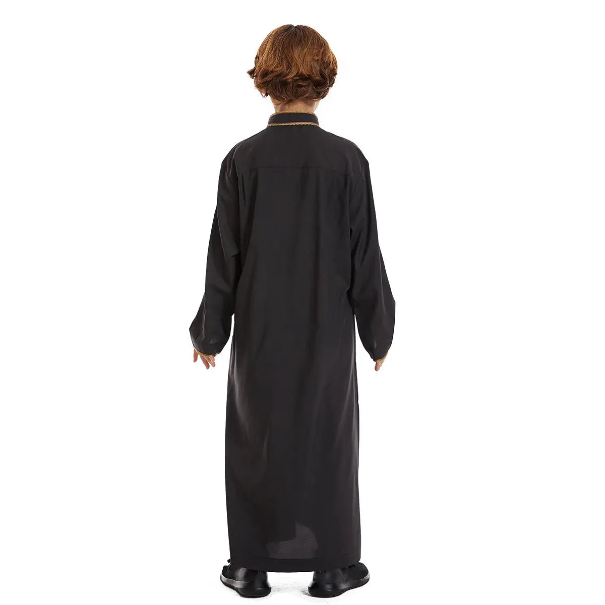Vêtements Thobe Thawb pour garçon arabe du Moyen-Orient avec fermeture éclair