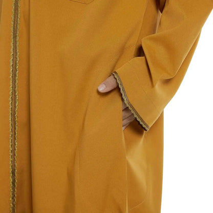 Vêtements Thobe Thawb pour garçon arabe du Moyen-Orient avec fermeture éclair