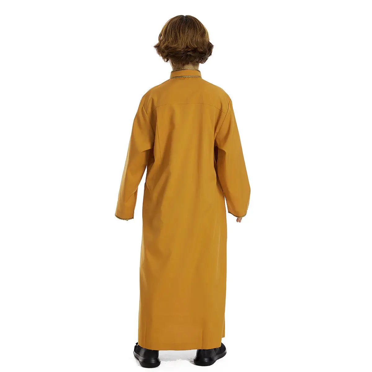 Vêtements Thobe Thawb pour garçon arabe du Moyen-Orient avec fermeture éclair