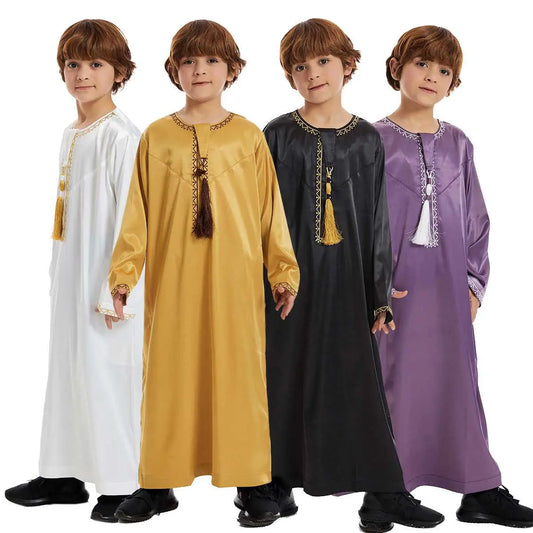 Tassel Middle East Child Arab Boy Thobe Thawb Clothing
