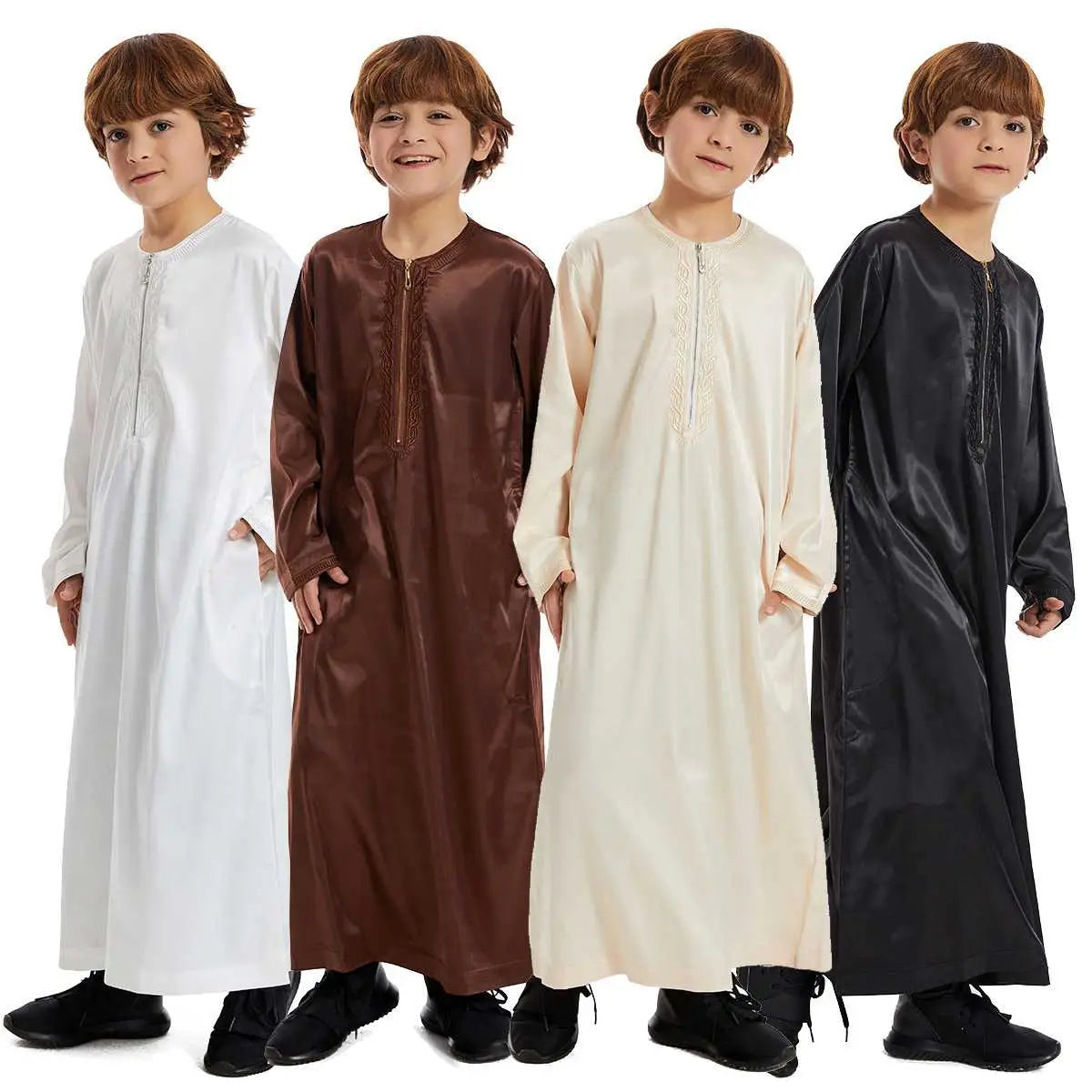 Vêtements pour enfants arabes du Moyen-Orient, Thobe Thawb pour garçon arabe