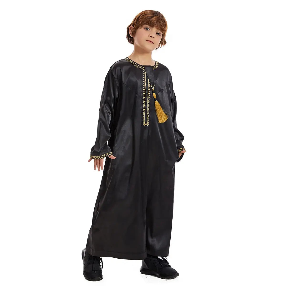 Thobe Thawb pour garçon arabe du Moyen-Orient à pompons