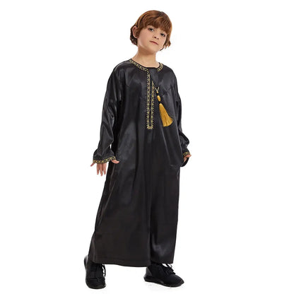 Thobe Thawb pour garçon arabe du Moyen-Orient à pompons