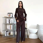 Daily Wear Muslim Women 2 Pieces Set Tops And Pants Suit Set #251105