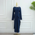 Muslim Women Daily Wear 2 Pieces Set Tops And Pants Suit Set #251103