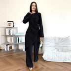 Daily Wear Muslim Women 2 Pieces Set Tops And Pants Suit Set #251105