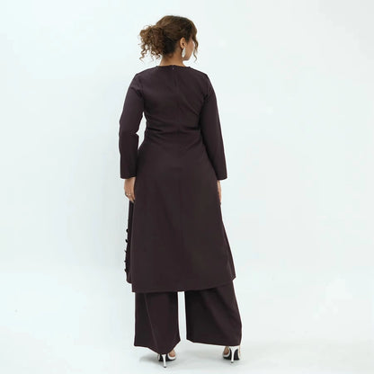 Muslim Women Daily Wear 2 Pieces Set Tops And Pants Suit Set #251110