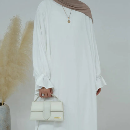 Robe Abaya en tissu froissé à la mode modeste