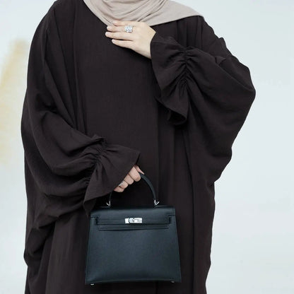 Robe Abaya en tissu froissé à la mode modeste