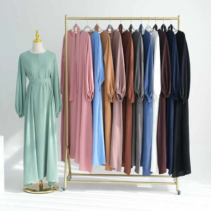Robe Abaya à manches bouffantes pour femmes musulmanes