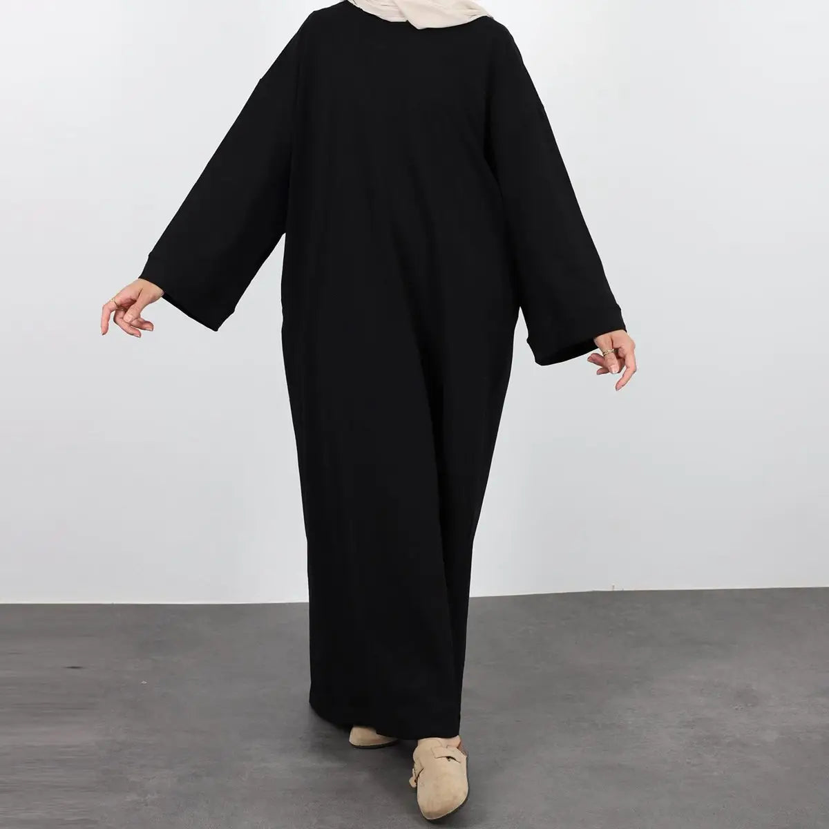 Robe Abaya unie de couleur unie
