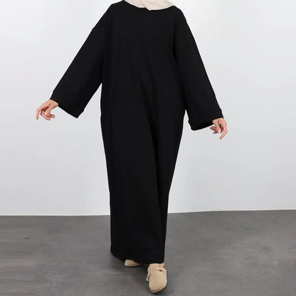 Robe Abaya unie de couleur unie