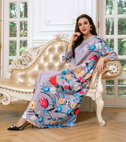 Robe Eid Robe Caftan Imprimé Arabe Caftan Abaya
