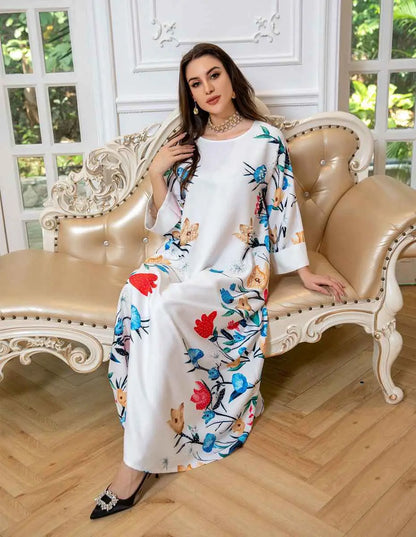 Robe Eid Robe Caftan Imprimé Arabe Caftan Abaya