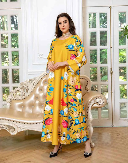 Robe Eid Robe Caftan Imprimé Arabe Caftan Abaya