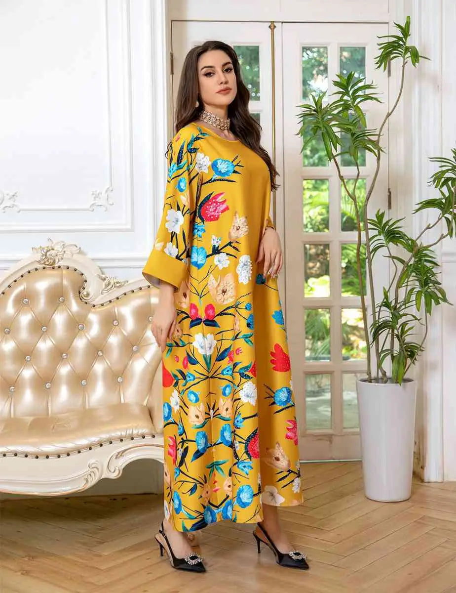 Robe Eid Robe Caftan Imprimé Arabe Caftan Abaya