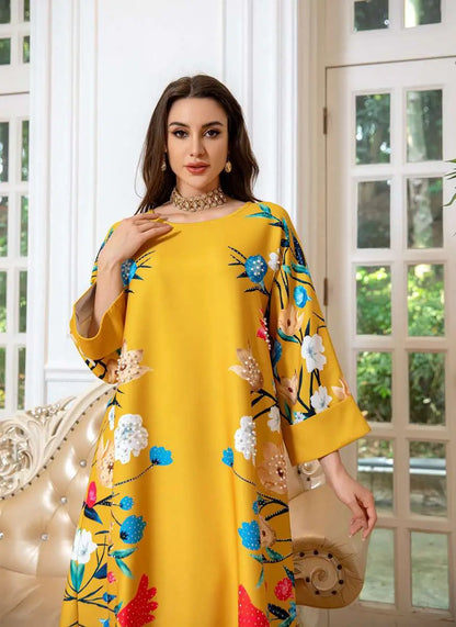 Robe Eid Robe Caftan Imprimé Arabe Caftan Abaya