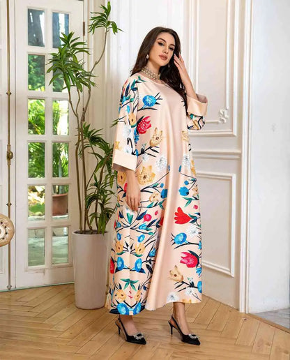 Robe Eid Robe Caftan Imprimé Arabe Caftan Abaya