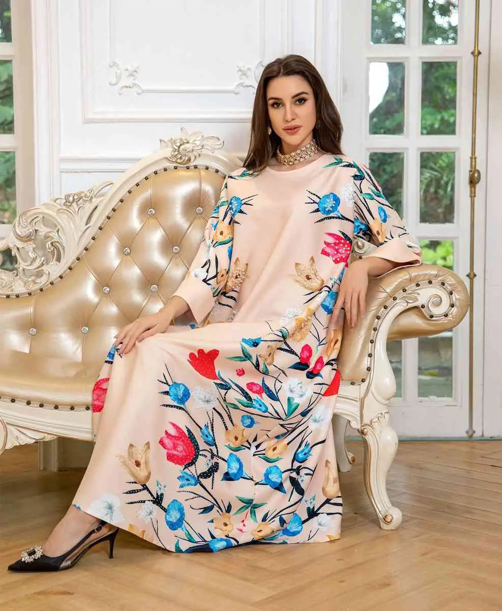 Robe Eid Robe Caftan Imprimé Arabe Caftan Abaya