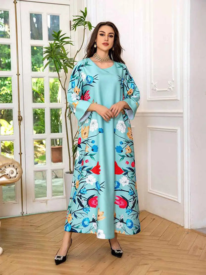 Robe Eid Robe Caftan Imprimé Arabe Caftan Abaya