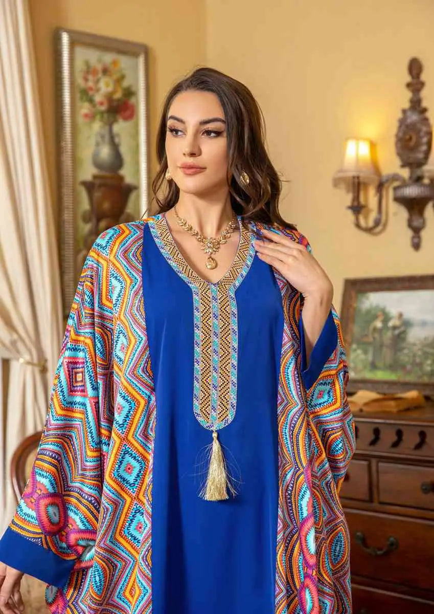 Robe Eid manches chauve-souris Hotfix strass Farasha Caftan Kaftan robe Jalabiya