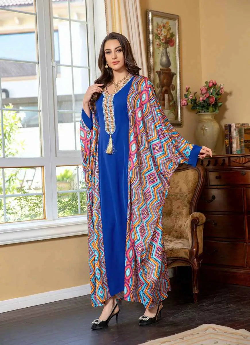 Robe Eid manches chauve-souris Hotfix strass Farasha Caftan Kaftan robe Jalabiya