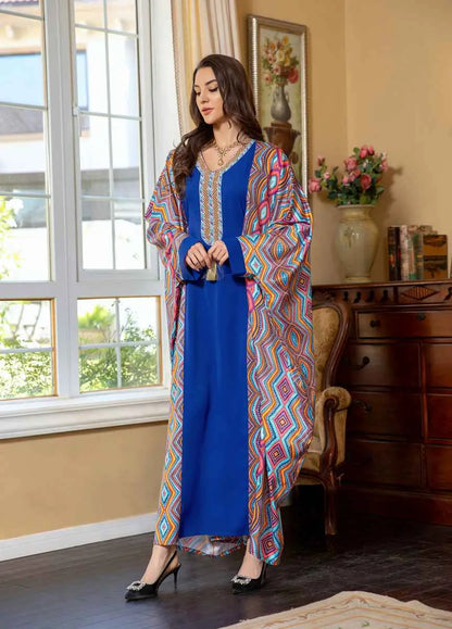Robe Eid manches chauve-souris Hotfix strass Farasha Caftan Kaftan robe Jalabiya