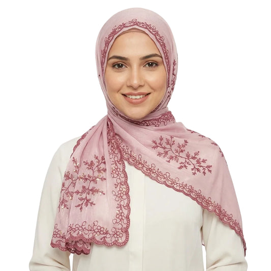 Muslim Women Sequins Embroidery Hijab Scarf #26VE177