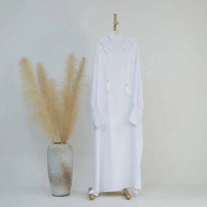 Robe de prière Abaya à capuche en coton mélangé Jilbab Vêtements Halal