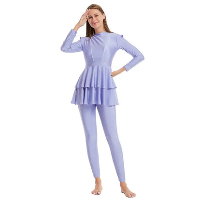 Maillot de bain 3 pièces pour femmes musulmanes, burkini avec coussinets d'allaitement