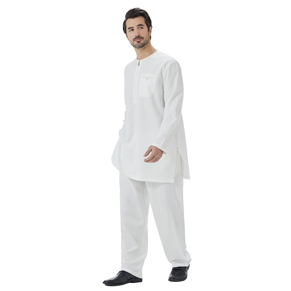 2 Pieces Set Muslim Arab Men Tops And Pants Suit Set #26T849