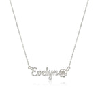 Personalized Name Necklace with Birth Flower Bouquet #3