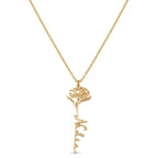 Personalized Name Necklace with Birth Flower