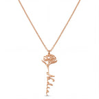 Personalized Name Necklace with Birth Flower