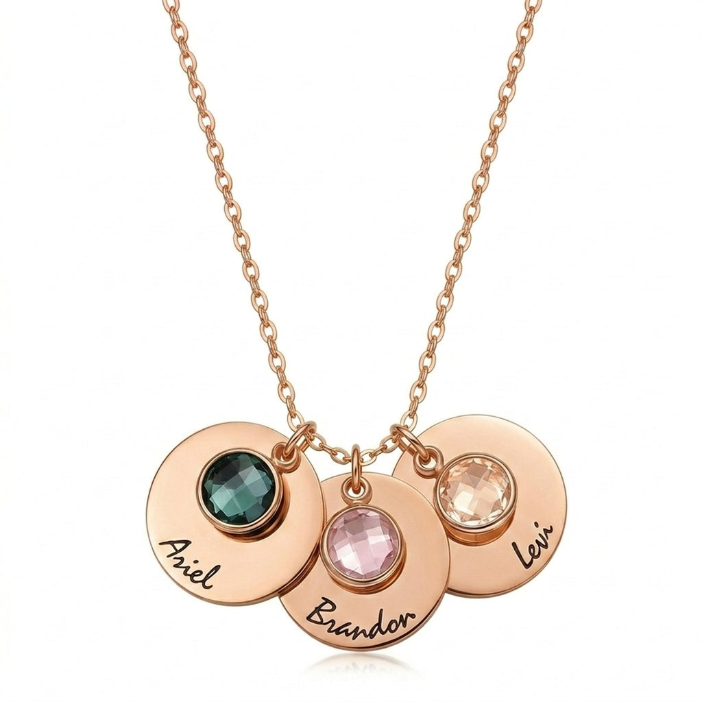 Custom Birthstone Name Necklace For Mom And Family #26Q6