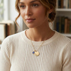 Birthstone Necklace With Birth Flower For Mom, Grandma #15