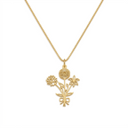 Birth Month Flower Necklace Jewelry For Mom, Grandma #118