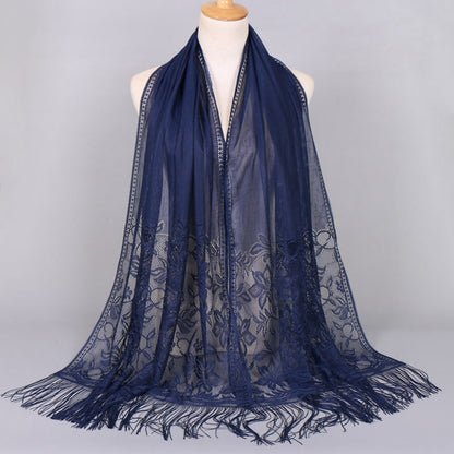 Muslim Women Lace Hollow Tassel Hijab Scarf #26VS069