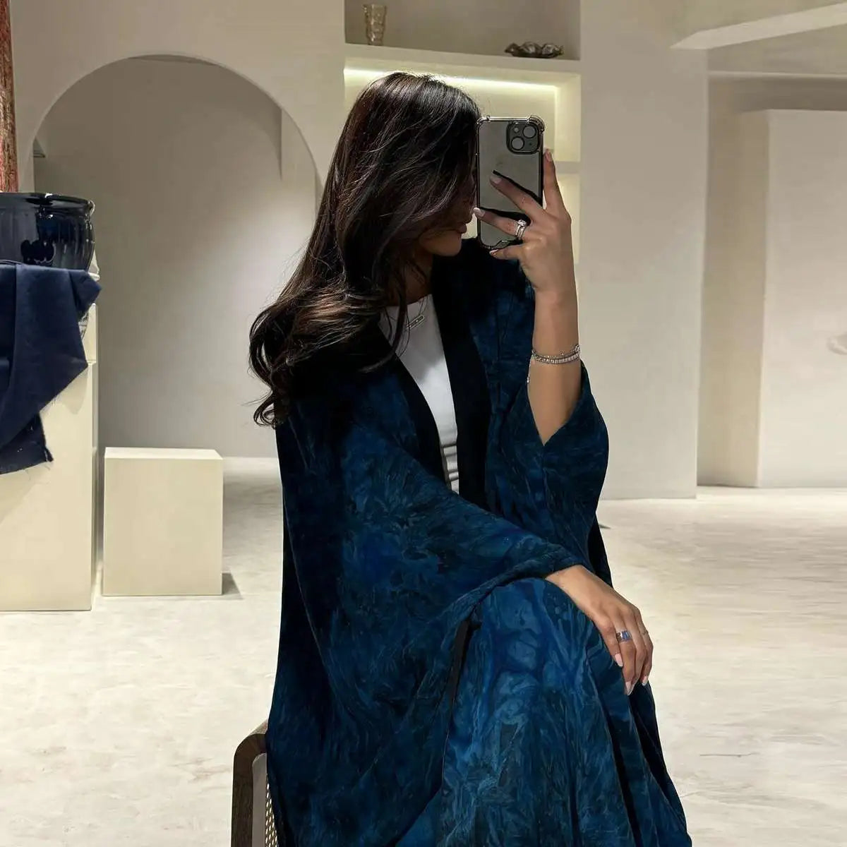 Robe Abaya ouverte Tie-dye Cadigan