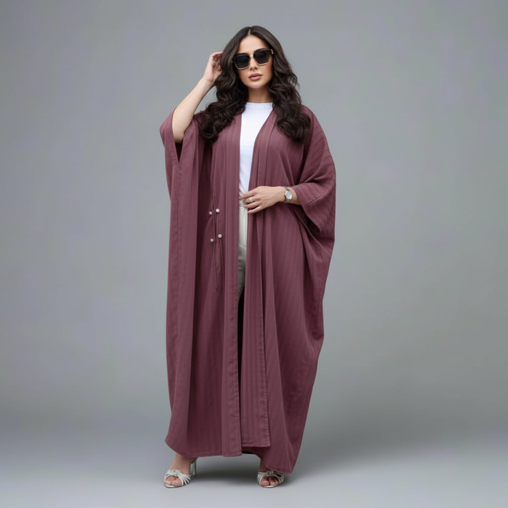 Robe Abaya ouverte en cardigan pour femmes musulmanes #25077